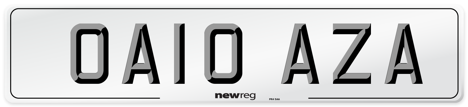 OA10 AZA Number Plate from New Reg